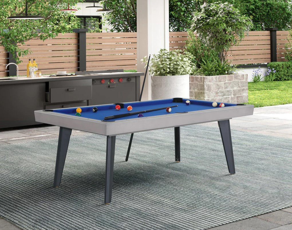 Playcraft Santorini 7ft Outdoor Slate Pool Table with Dining Top Benches and Ping Pong - Entertain Hive