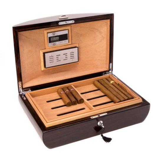 Bey-Berk - Davey Cedar Cigar Humidor - Ebony - Entertain Hive