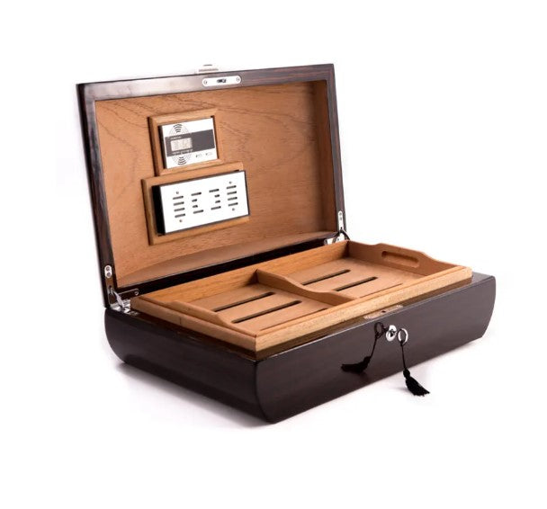 Bey-Berk - Davey Cedar Cigar Humidor - Ebony - Entertain Hive