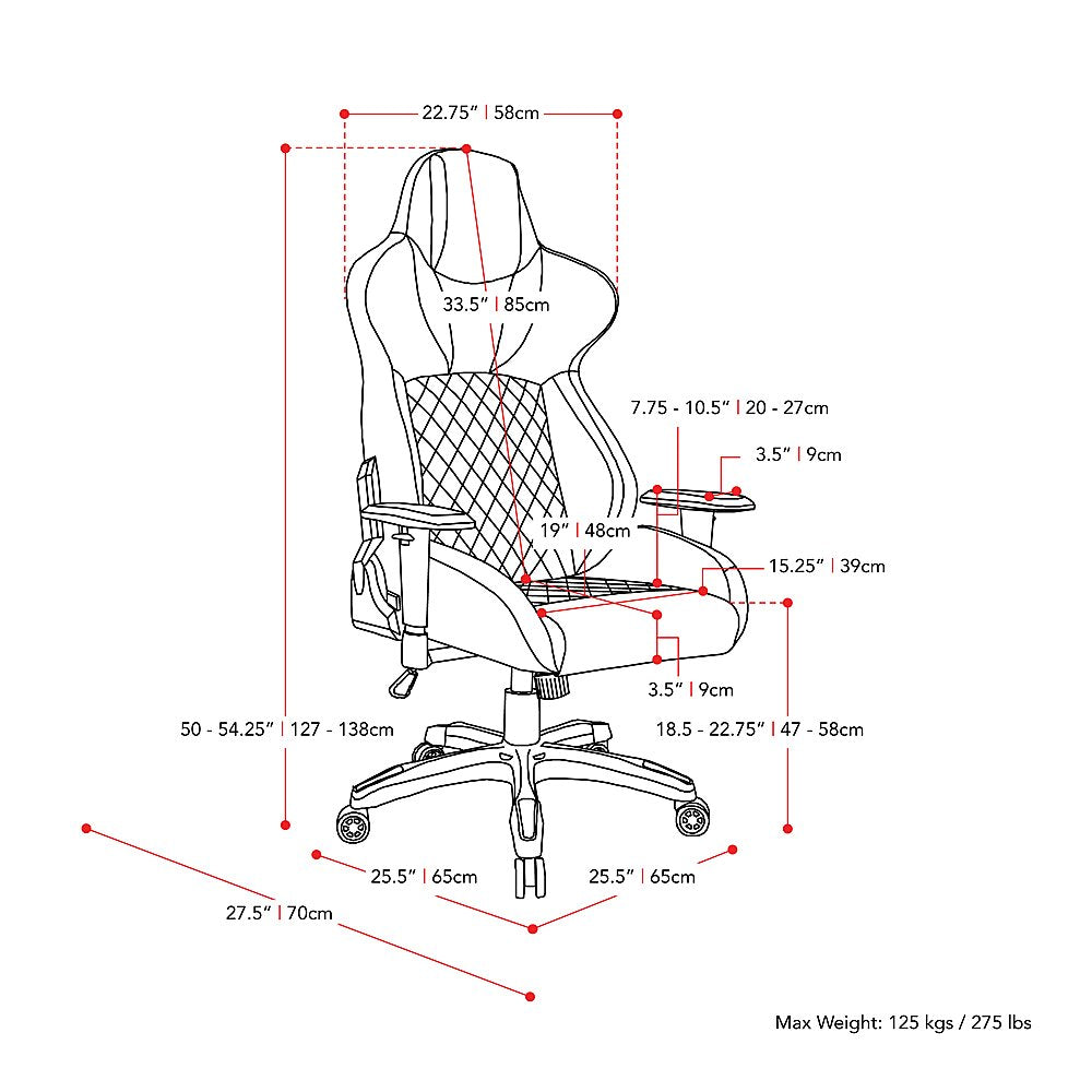 CorLiving - Nightshade Gaming Chair - Black and Grey - Entertain Hive