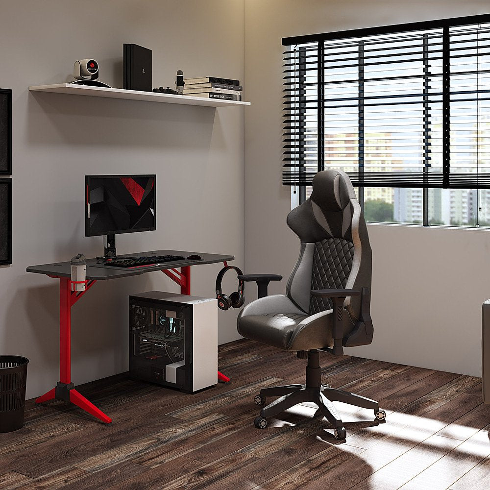 CorLiving - Nightshade Gaming Chair - Black and Grey - Entertain Hive