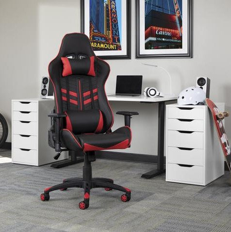 OFM - Essentials Collection Racing Style Gaming Chair Red (Other Colours Available) - Entertain Hive