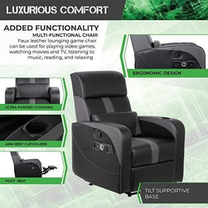 X Rocker Gamma 2.1 Bluetooth Gaming Recliner Chair Black - Entertain Hive